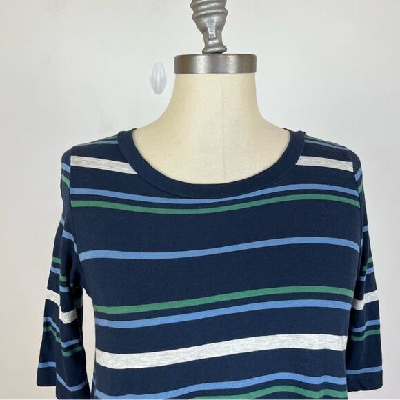 Demylee Blue Stripe Half Sleeve Top - Picture 3 of 8